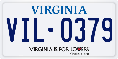 VA license plate VIL0379