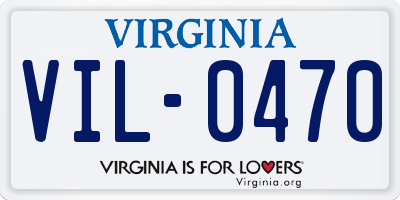 VA license plate VIL0470