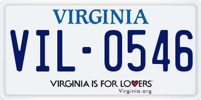 VA license plate VIL0546