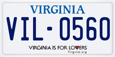VA license plate VIL0560