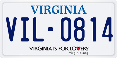 VA license plate VIL0814