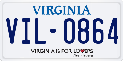 VA license plate VIL0864