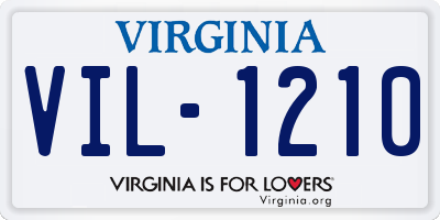 VA license plate VIL1210