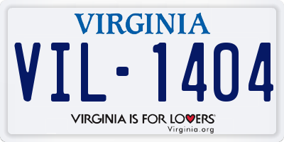 VA license plate VIL1404