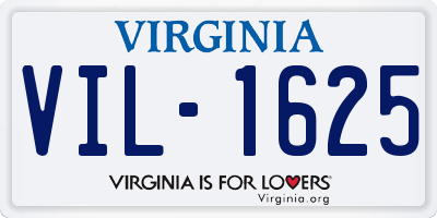 VA license plate VIL1625