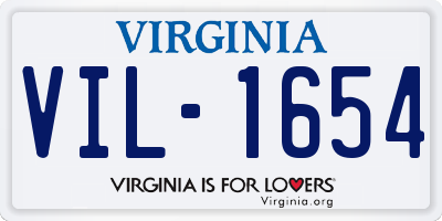 VA license plate VIL1654