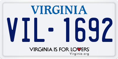 VA license plate VIL1692