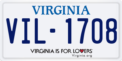 VA license plate VIL1708