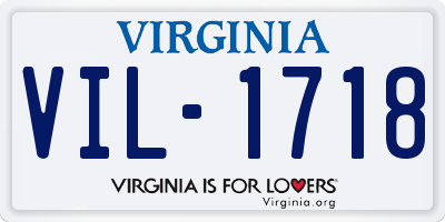 VA license plate VIL1718