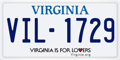 VA license plate VIL1729