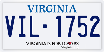VA license plate VIL1752