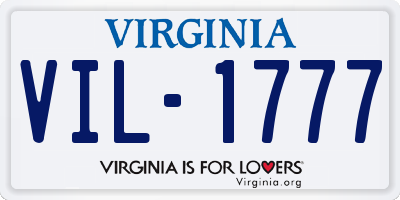 VA license plate VIL1777