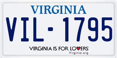 VA license plate VIL1795