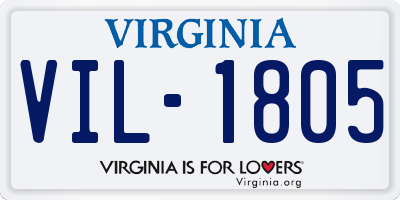 VA license plate VIL1805