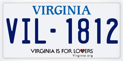 VA license plate VIL1812