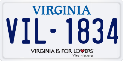 VA license plate VIL1834