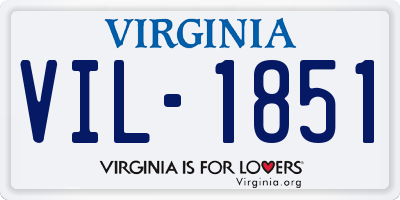 VA license plate VIL1851