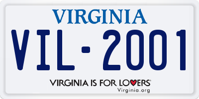 VA license plate VIL2001
