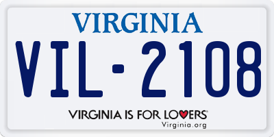 VA license plate VIL2108
