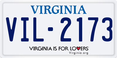 VA license plate VIL2173