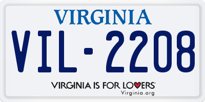 VA license plate VIL2208