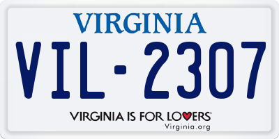 VA license plate VIL2307