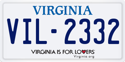 VA license plate VIL2332