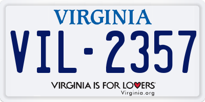 VA license plate VIL2357