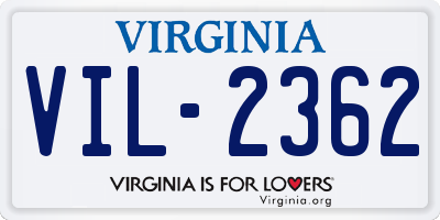 VA license plate VIL2362
