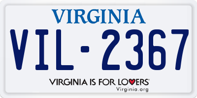 VA license plate VIL2367