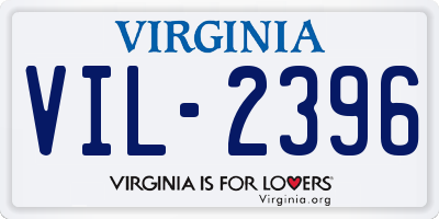VA license plate VIL2396