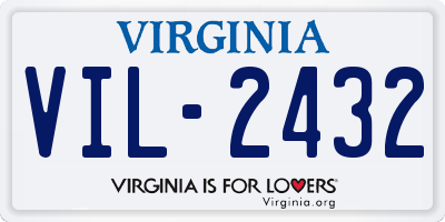 VA license plate VIL2432
