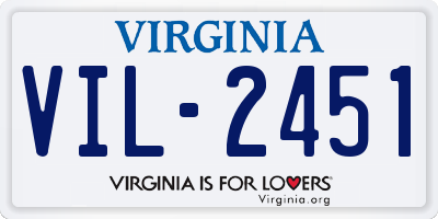 VA license plate VIL2451