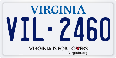 VA license plate VIL2460