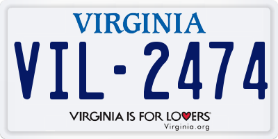 VA license plate VIL2474