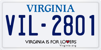 VA license plate VIL2801