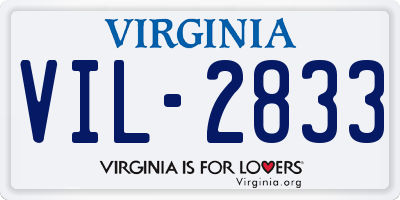 VA license plate VIL2833