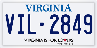 VA license plate VIL2849