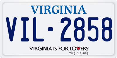 VA license plate VIL2858