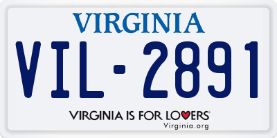 VA license plate VIL2891