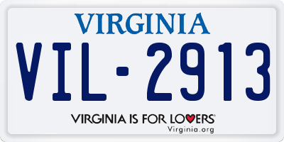 VA license plate VIL2913