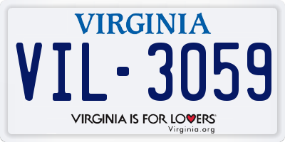 VA license plate VIL3059