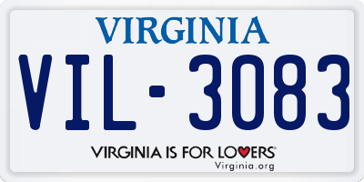 VA license plate VIL3083