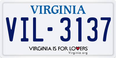 VA license plate VIL3137