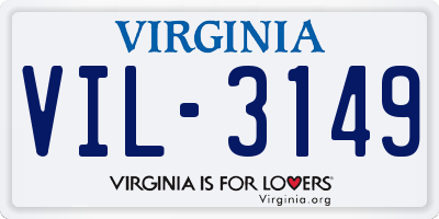 VA license plate VIL3149
