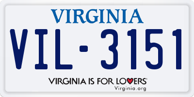 VA license plate VIL3151