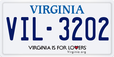 VA license plate VIL3202