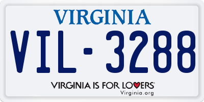 VA license plate VIL3288