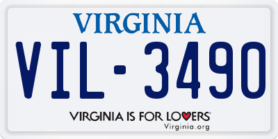 VA license plate VIL3490