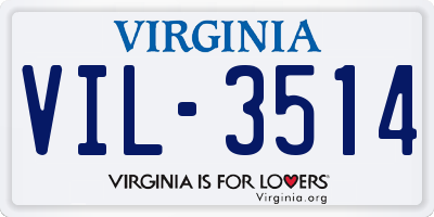 VA license plate VIL3514